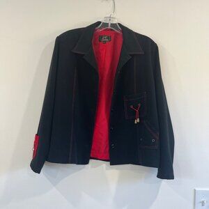 VTG Reuma Fleece Jacket Made in Israel black/Red Size Large